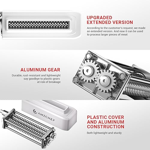 Miniatura 3 de Ablandadores de carne para mezclador KA, herramienta ablandadora de carne de acero inoxidable con longitud mejorada de 6.5 pulgadas, apto para