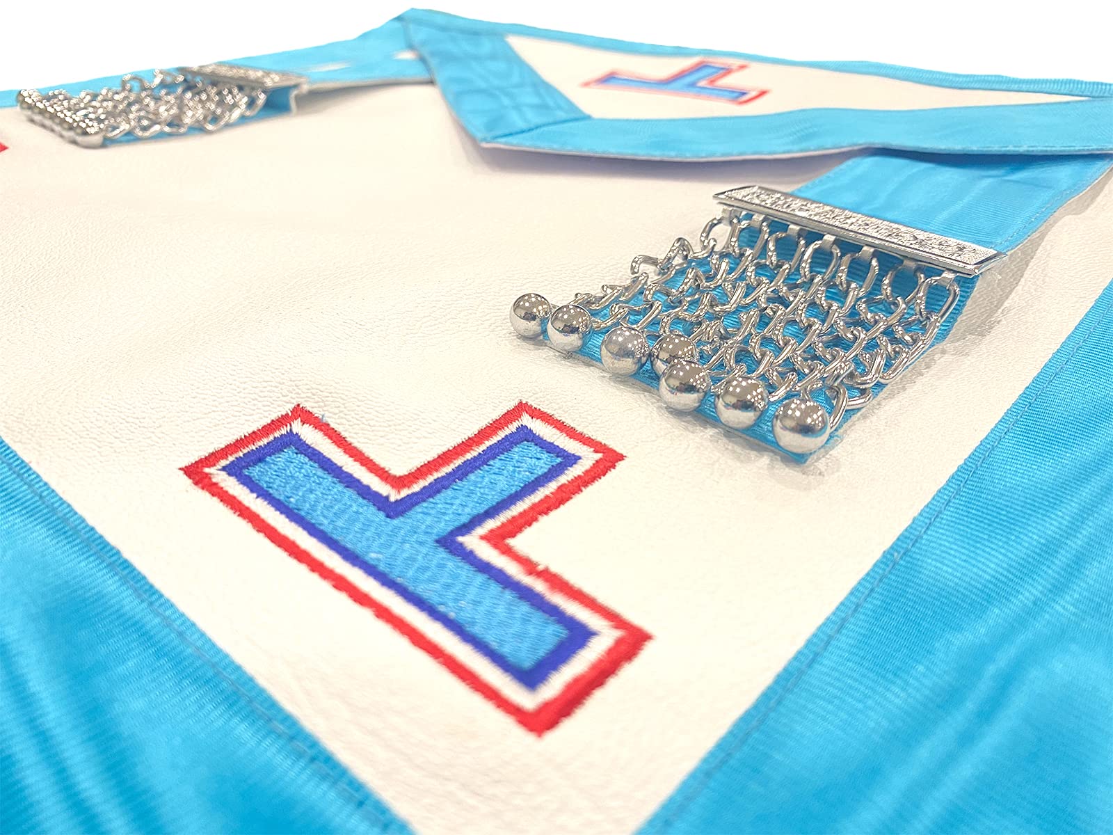 Freemason France Grand Loge GLNF Craft Passato MASTER VM / PM Grembiule in pelle di agnello massoni Regalia