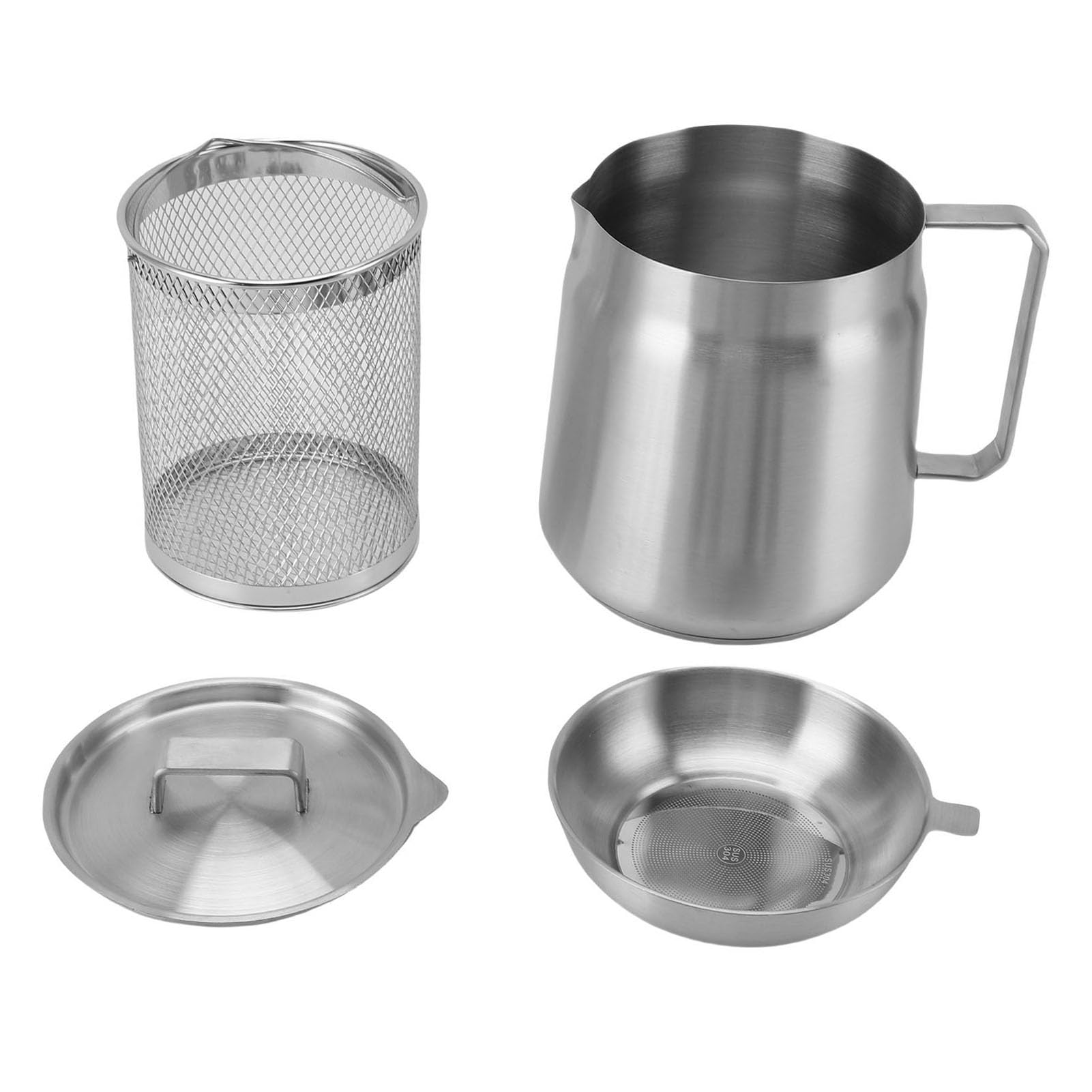 Bewinner Filtro Olio in Acciaio Inox 304 con Colino e Cestello per