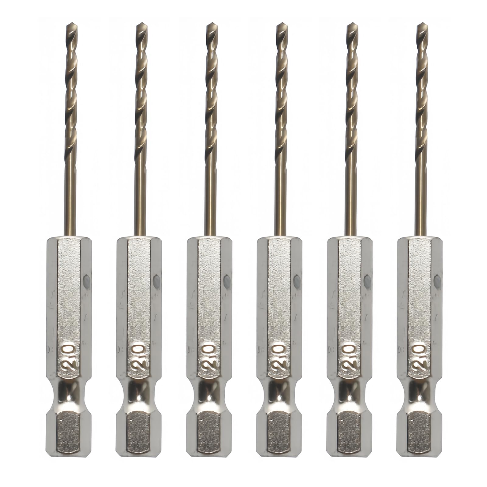 VZU 6Pcs 1/4" Hex Shank Drill Bits 2mm High Speed Steel Twist Drill Bit