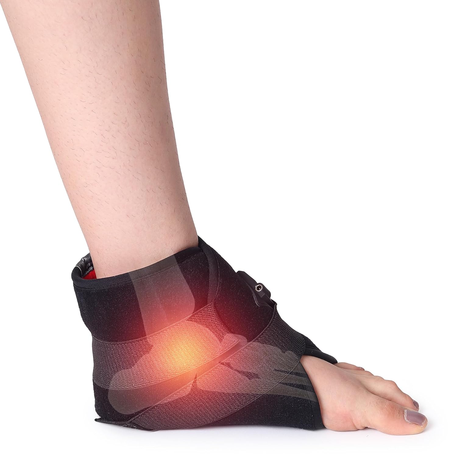 SandPuppy Ankleheat – Ankle Heating Pad for Pain Relief | Heat Therapy for Ankle Sprains, Swelling,Sports Injury, Achilles Tendonitis |12V Safe Power Technology | 3 Levels Heat | Integrated Overheat Protection Thermostat | Universal fit Left or Right Ankle | Black