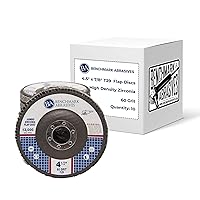 Vista 11 de Benchmark Abrasives 4.5" x 7/8" Discos de solapa Jumbo de alta densidad tipo 29 con circonita de primera calidad de 4 1/2 para amoladora angular