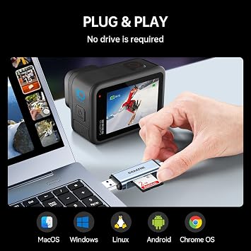 SAMZHE SD Card Reader USB C, USB 3.0 Micro SD Card Reader 2 in 1 Memory Card Reader for MicroSD SDHC SDXC Compatible with PC Computer MacBook Laptop iPad iPhone 17 16 15 Pro/Pro Max