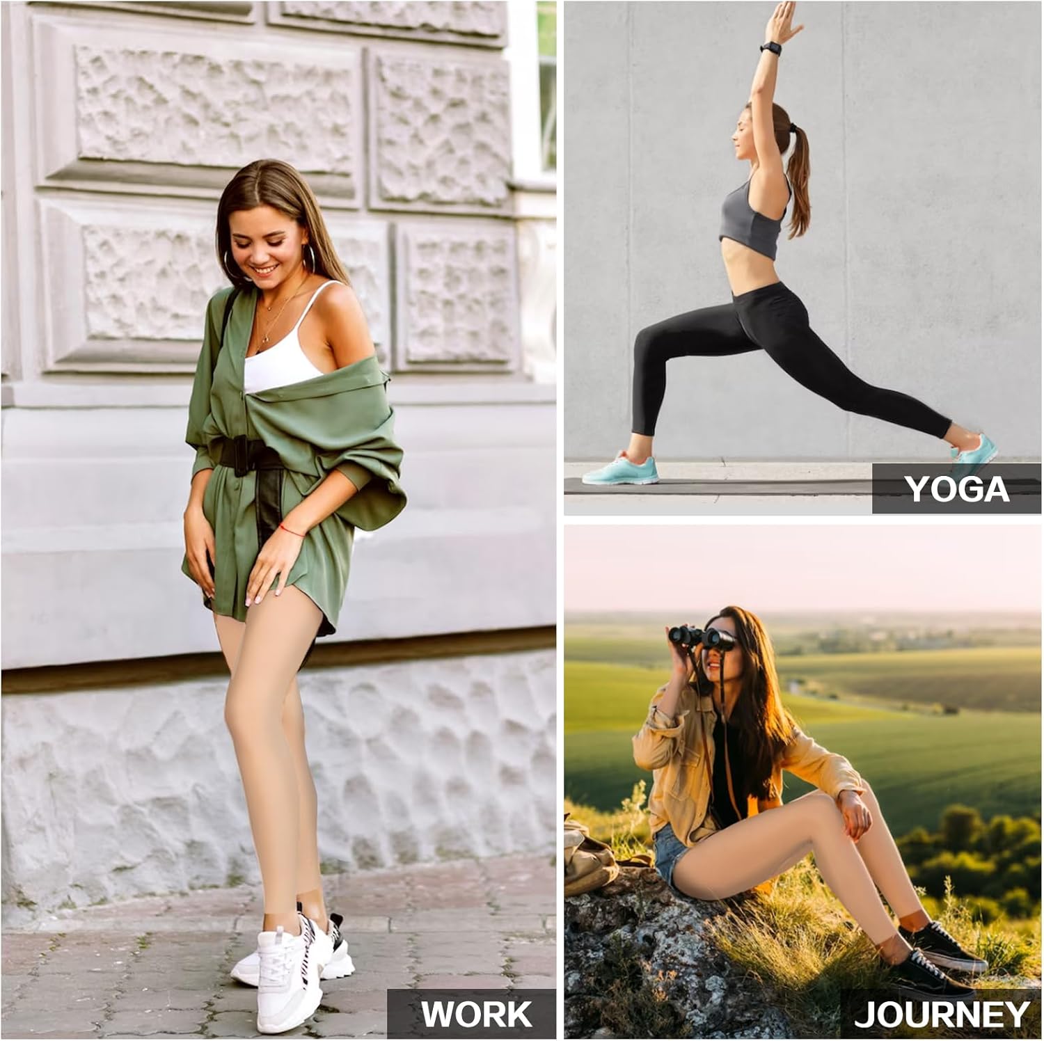 KTINNEAD 20-30 mmHg Compression Pantyhose for Women, Footless Medical Compression Stockings, Waist High Opaque Compression Tights for Edema, Varicose Veins, Swelling, Pregnant, Teacher, Doctor - Image 6