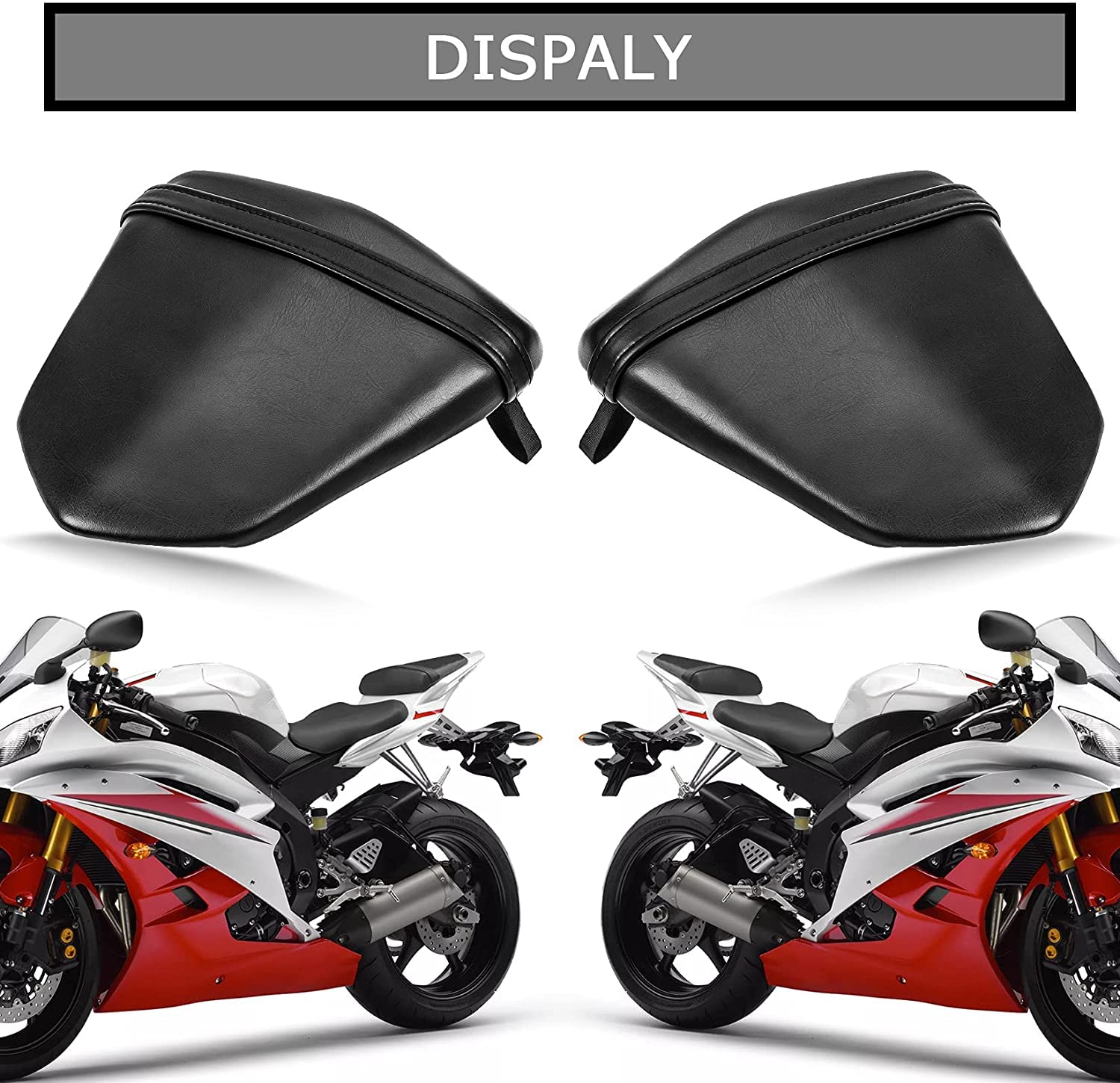 Motocicletta Morbido Cuscino posteriore Sedile Posteriore Sedile del Passeggero per Yamaha YZF R6 2006-2007