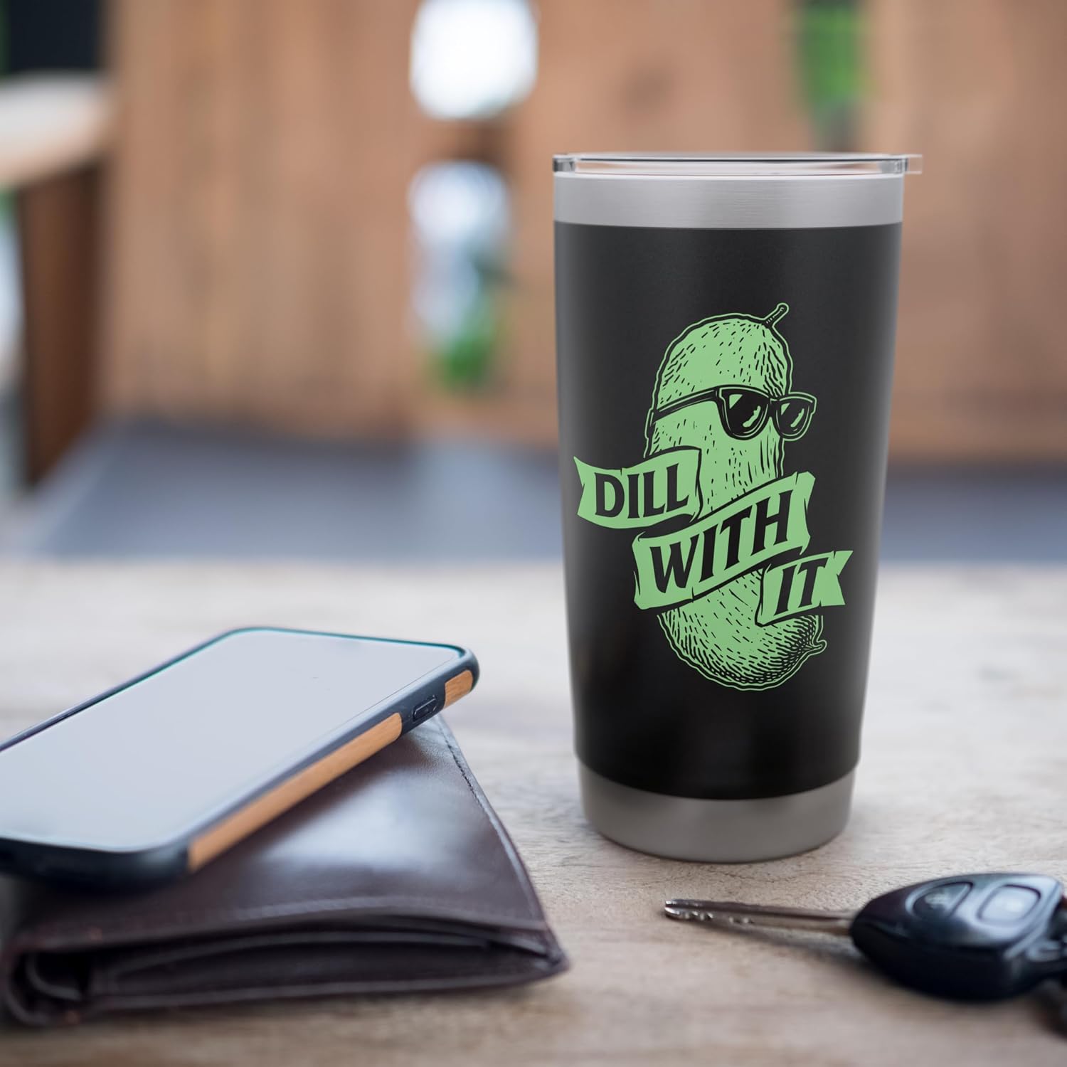 Dill With It - Dill Pickle Lover Pickling Cucumber Stainless Steel Insulated Tumbler