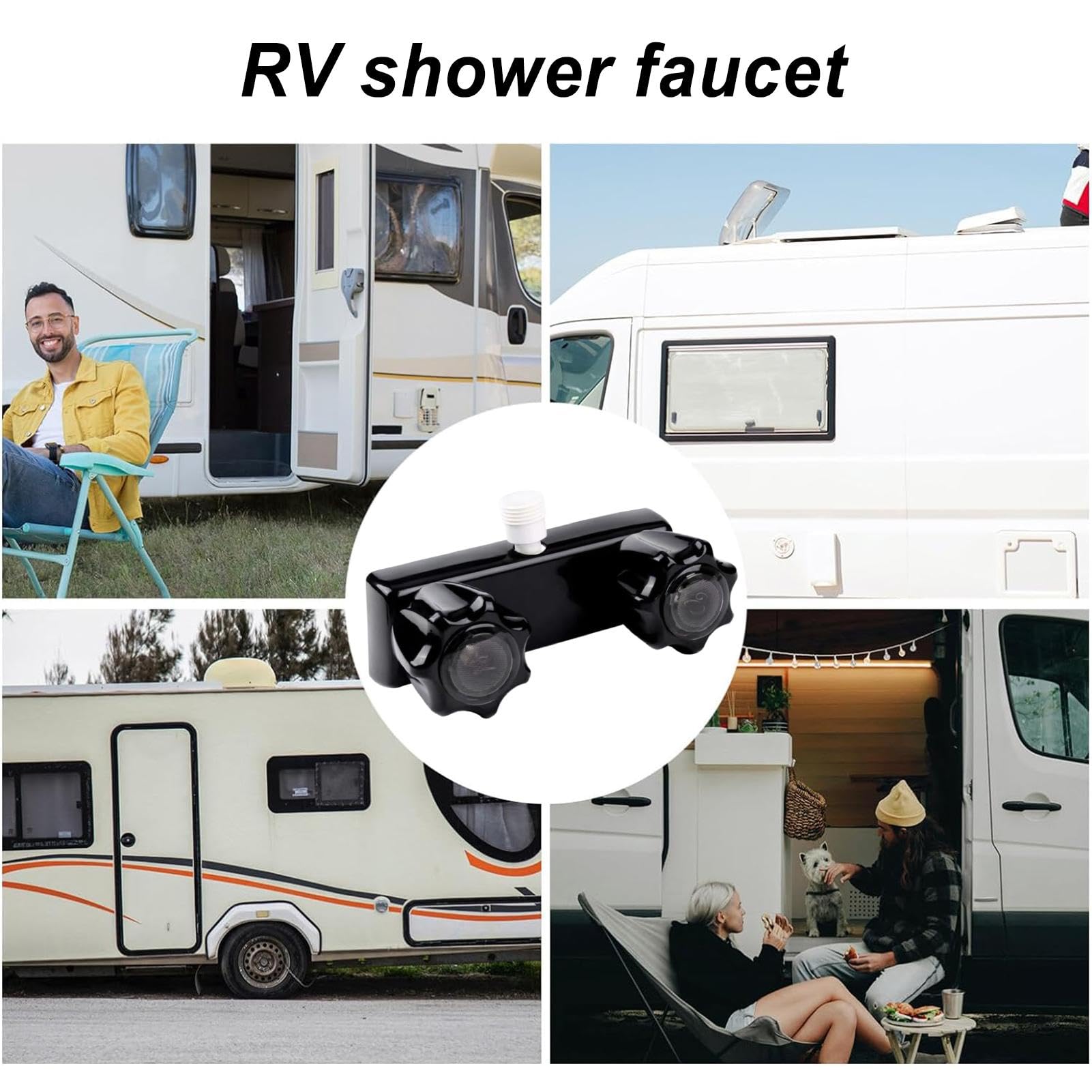 Robinet de douche pour camping-car - Robinet de douche externe à 2 boutons pour une utilisation quotidienne et voyage