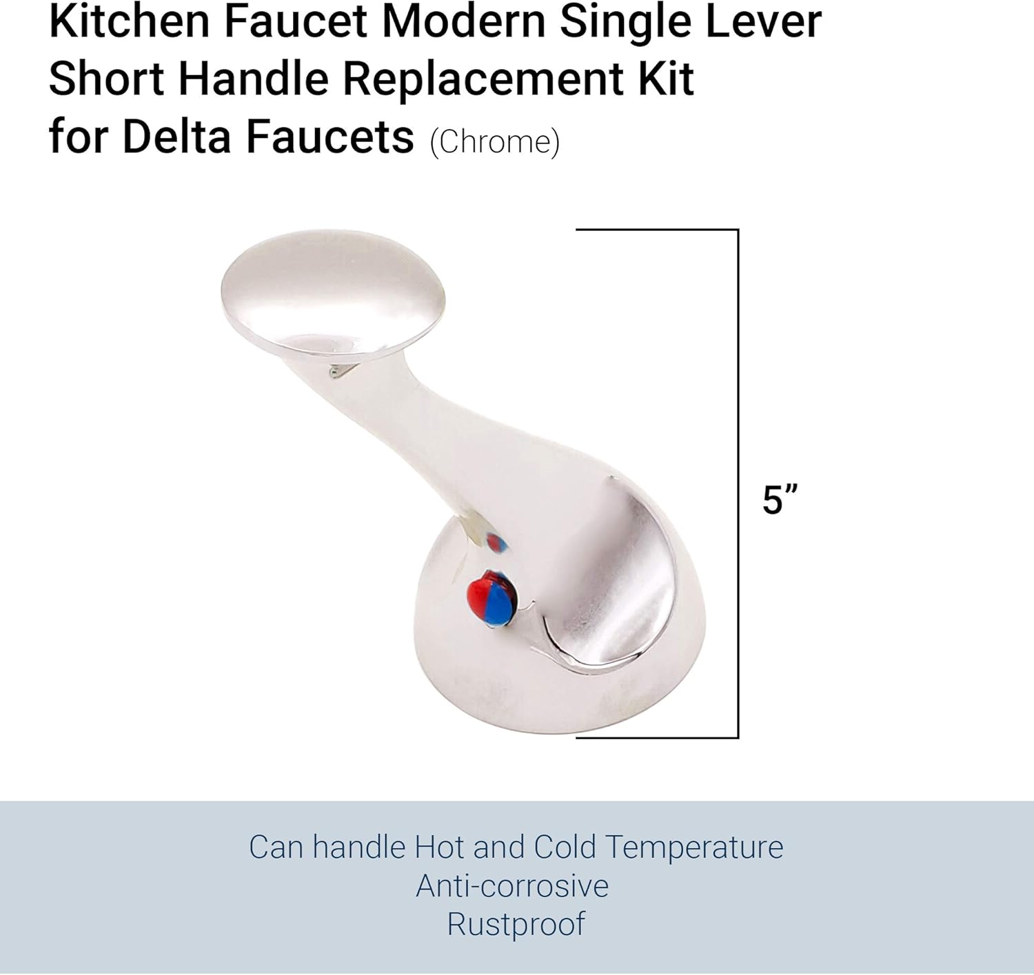 Kitchen Faucet Modern Single Lever Long Handle Replacement Kit for Delta Faucets, Chrome
