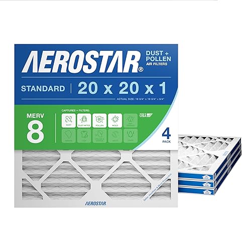 Miniatura 5 de Aerostar Filtro de aire plisado MERV 6 de 20 x 20 x 1 pulgadas, filtro de aire para calderaaire acondicionado, paquete de 6 unidades (tamaño real 19