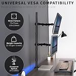 VIVO Extra Tall Vertically Stacked Dual Monitor Desk Mount Stand with 39 inch Stand-up Pole, Fully Adjustable Extended Arms, Fits 2 Screens up to 27 inches, STAND-V012T