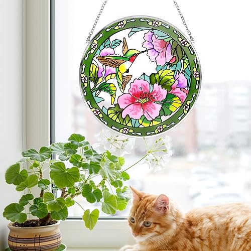 Miniatura 6 de Colibrí atrapasoles  100% vitral colgante de ventana, decoración de ventana interior, atrapasoles para ventanas, regalos para mujeres, Navidad (6.5
