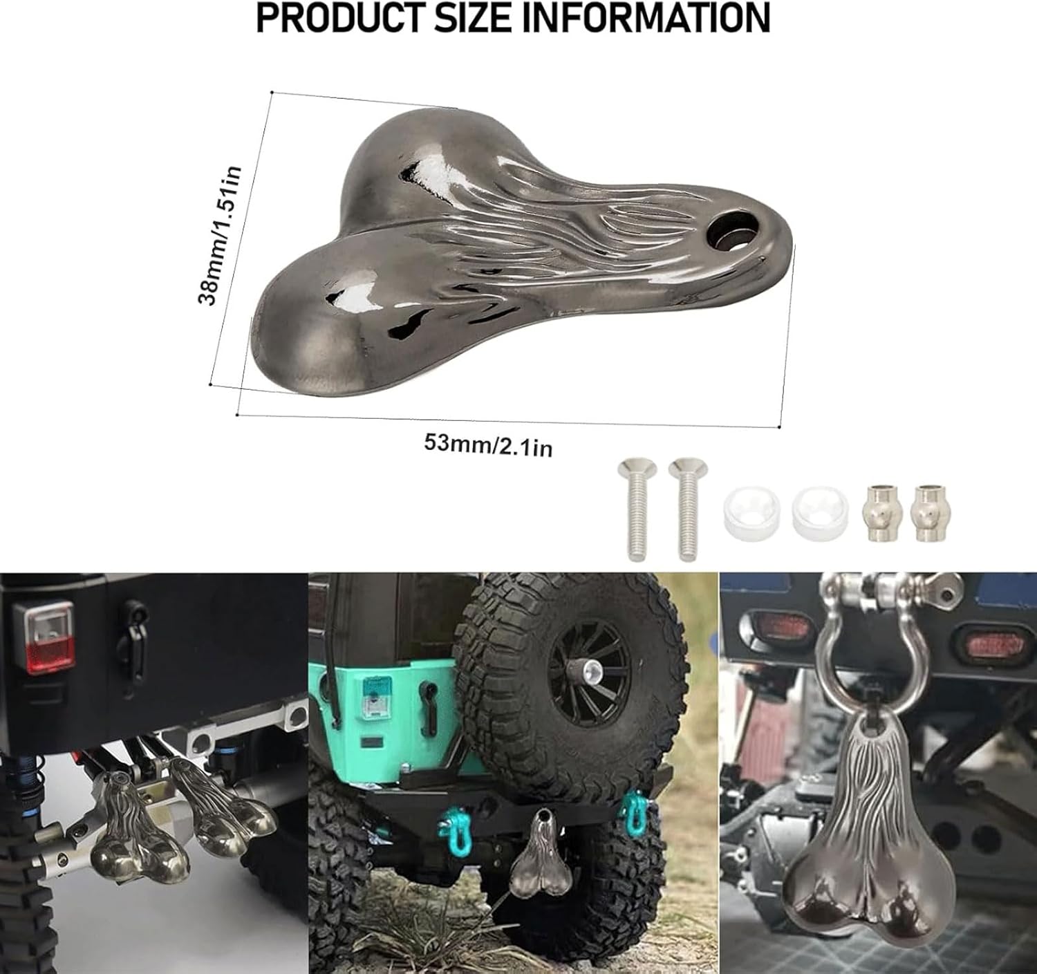 Hanging Truck Balls Nuts,Bumper Bull Zinc Alloy Hanging Truck Balls Nuts for 1/10 Universal RC Cars (Titanium)