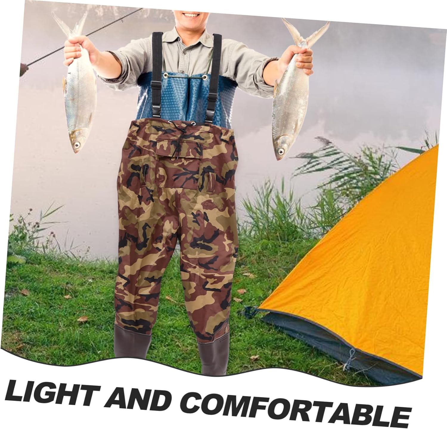 1set Wading Fishing Pants Suit for Men Fishing Gear for Outdoor Sports and Hunting Activities