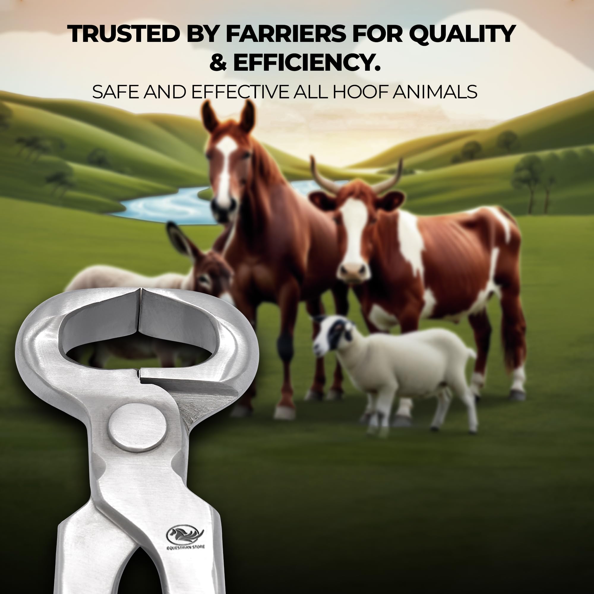 Pince à sabots pour animaux de ferme. Pinces à sabots robustes pour chevaux, bovins, chèvres, coupe-sabots en acier inoxydable – Accessoire de soin des sabots durable pour maréchals et sabots (38 cm)