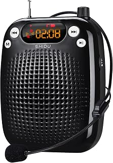 SHIDU S18 Mini Voice Amplifier Portable Rechargeable Loudspeaker with LED Display, Wired Microphone Headset and Waistband,... Price In India
