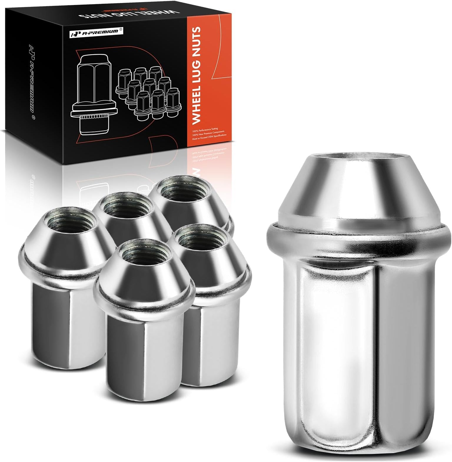 A-Premium M14-1.50 Wheel Lug Nuts Compatible with Chevrolet Silverado 1500 2500 HD 3500 Tahoe GMC Sierra Yukon Terrain Buick Front or Rear 6-PC Set