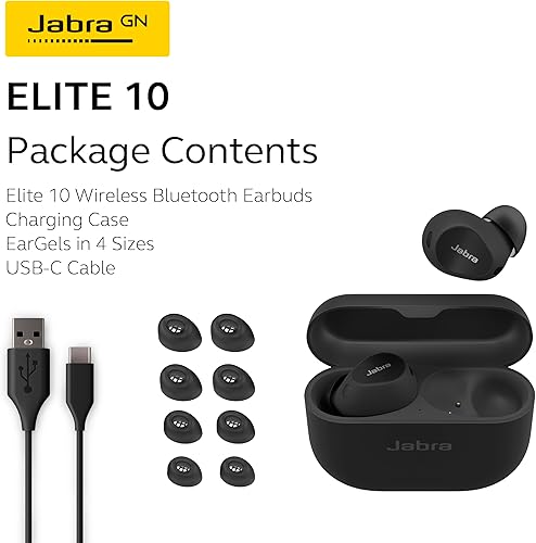 Miniatura 7 de Jabra Elite 10 True Wireless Bluetooth - Cancelación activa avanzada de ruido con sonido envolvente Dolby Atmos, comodidad durante todo el día,