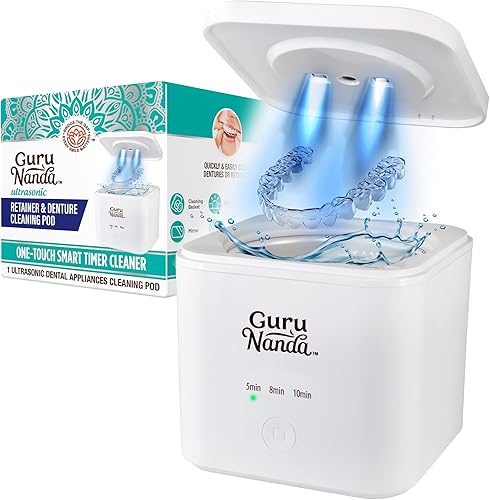 GuruNanda Cápsula de Limpieza para Retenedores y Alineadores para Retenedores, Dentaduras, Protectores Bucales, Alineadores y Joyería, 3 Modos,