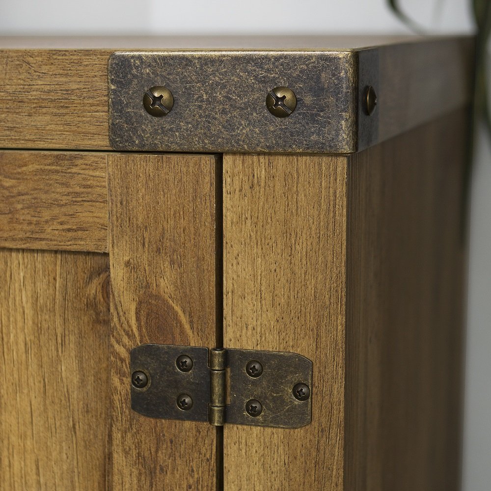 Home Accent Furnishings Tucker 58 Inch Barn Door Fireplace Tv Stand in Barnwood