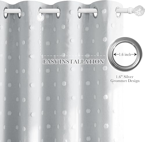 Vista 77 de PONY DANCE Cortinas decorativas para niñas, cortinas decorativas para niños, cortina de doble capa con volantes, superposición para oscurecer