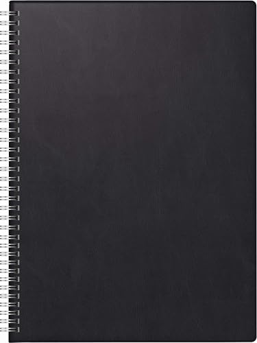 Brunnen 1078960901 book calendar model 789, A4, 1 page = 1 day, 21.0 x 29.7 cm, balacron cover black, calendar 2021, wire-o-binding, without header