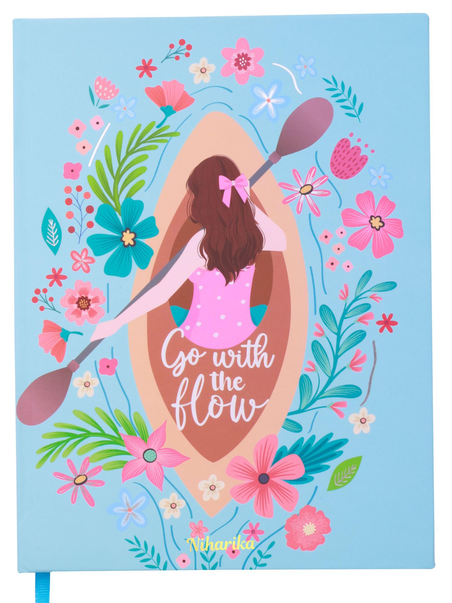 Doodle Personalized Hard Bound B5 Yearly Planner with Bookmark Dangler, Activity Pages, Notes Pages & 200+ Stickers | Undated, 80 GSM,160 Ruled Pages | (Flowing Thoughts)