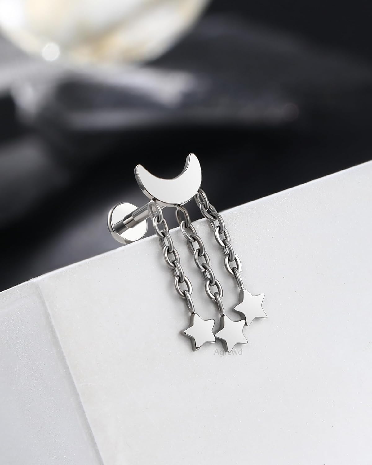 G23 Solid Titanium Cartilage Earrings Stud 16G Internally Threaded Helix Tragus Earrings for Women Flat Back Conch Helix Piercing Jewelry Surgical Steel - Image 5