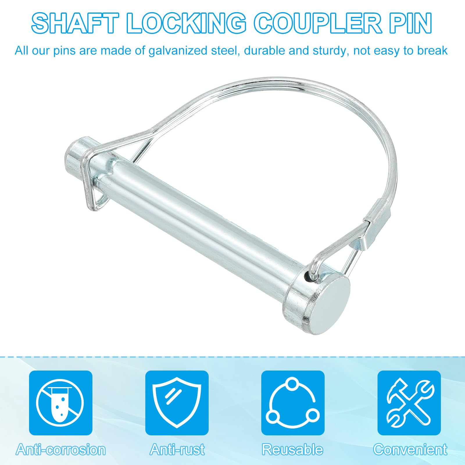 PATIKIL Trailer Coupler Pin 2/5x2-3/4x2.28"(D*L*IW) - Image 4