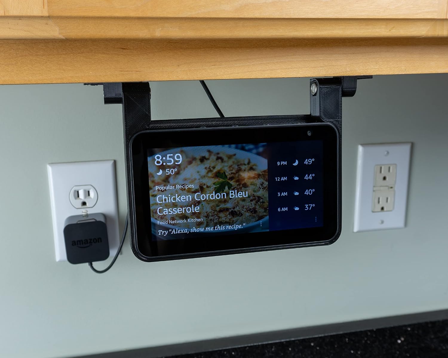 Echo Show 5 Under Cabinet Kitchen Mount Bracket for Amazon Alexa Devices | 1st and 2nd Gen Compatible | All Hardware Included (Black) | NOT Compatible with Echo Show 8