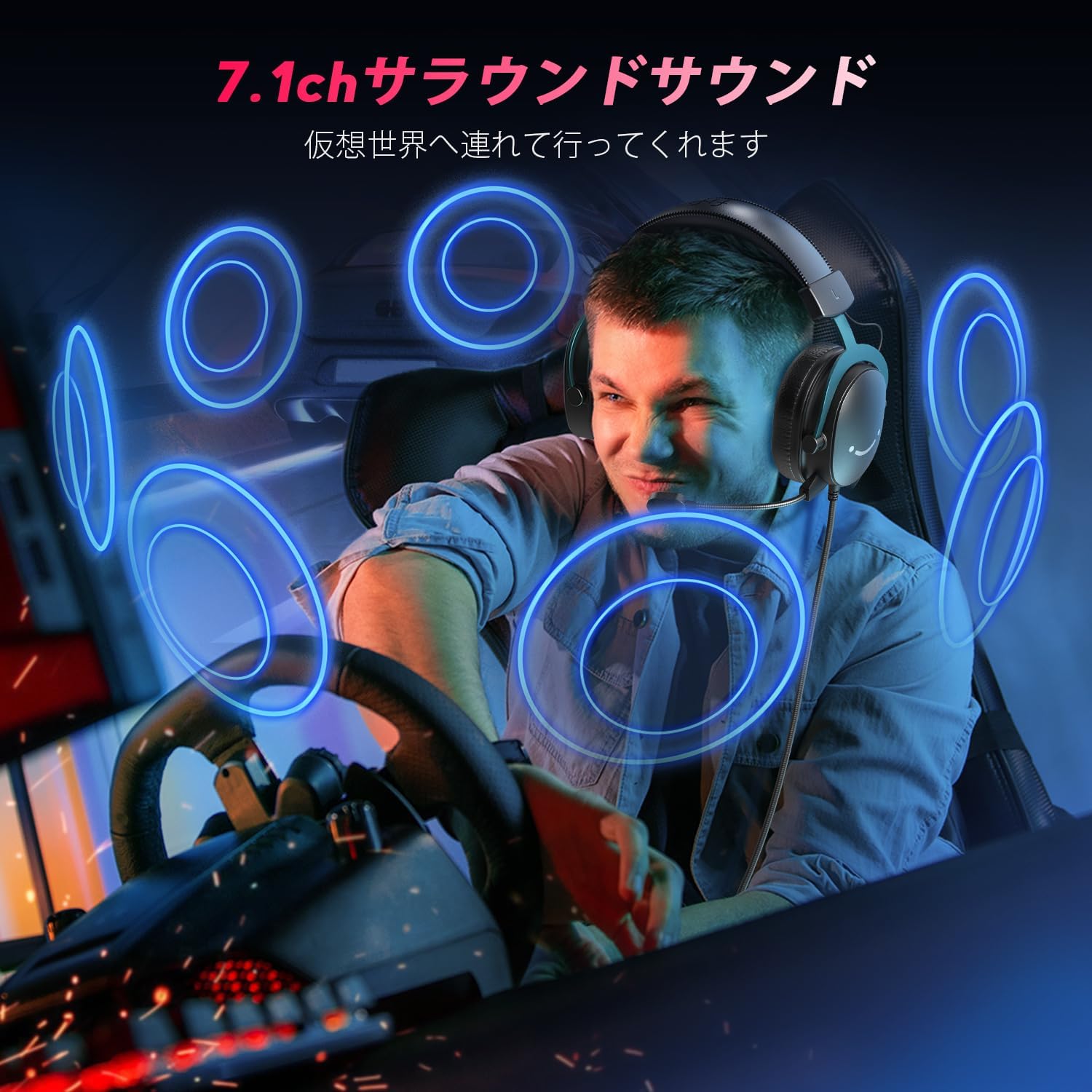 Amazon.co.jp: FIFINE ゲーミングヘッドセット 7.1サラウンドサウンド