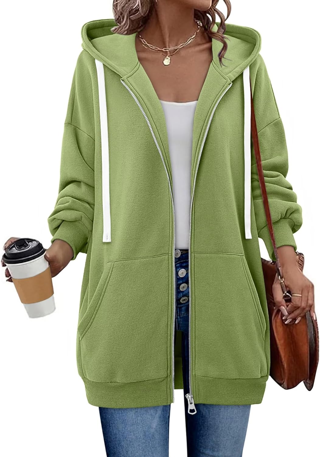 StunShow Womens Zip Up Hoodies Y2k Drawstring Sweatshirt Casual 2025 Fleece Jacket with Pocket