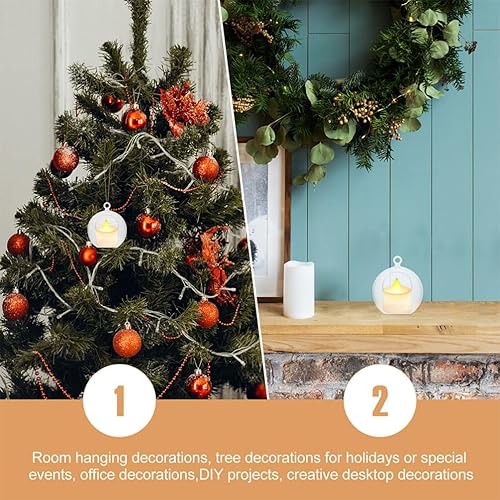 Miniatura 3 de DECHOUS 10 bolas de Navidad transparentes, bolas de adorno rellenables para árbol de Navidad, decoraciones colgantes para decoración de fiestas de