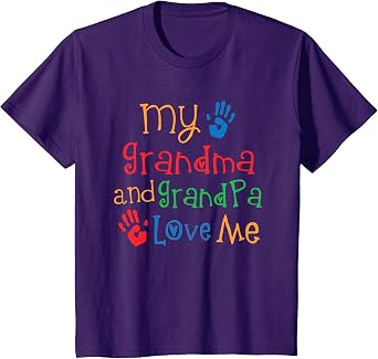 Grandma and Grandpa Love Me T-Shirt Grandchild Tee T-Shirt