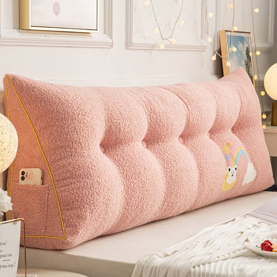 Amazon｜バッククッション 枕 ヘッドボード ウェッジクッション ピンク