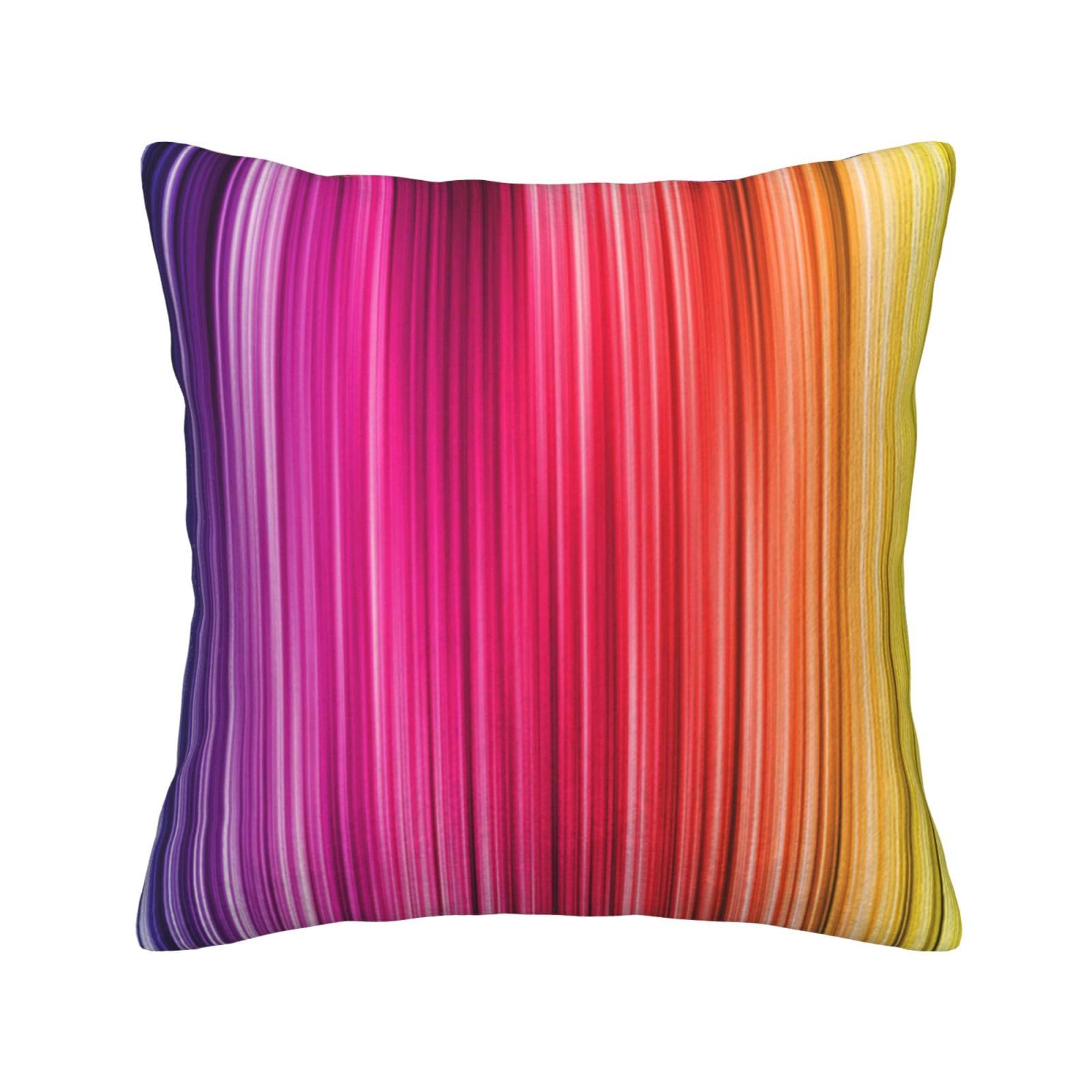 Housse de coussin arc-en-ciel pour apporter joie, confort et ondes positives dans votre chambre