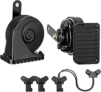 Vista 15 de Bocina de auto adecuada para Chevy/GMC/Ford 12V bocinas de coche ruidosas con parrilla protectora Bocina de caracol eléctrica de doble tono