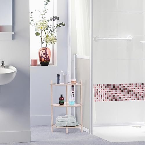 Miniatura 22 de LITA Mesa auxiliar moderna de madera, mesa auxiliar decorativa para plantas con almacenamiento de revistas para dormitorio, sala de estar, baño,