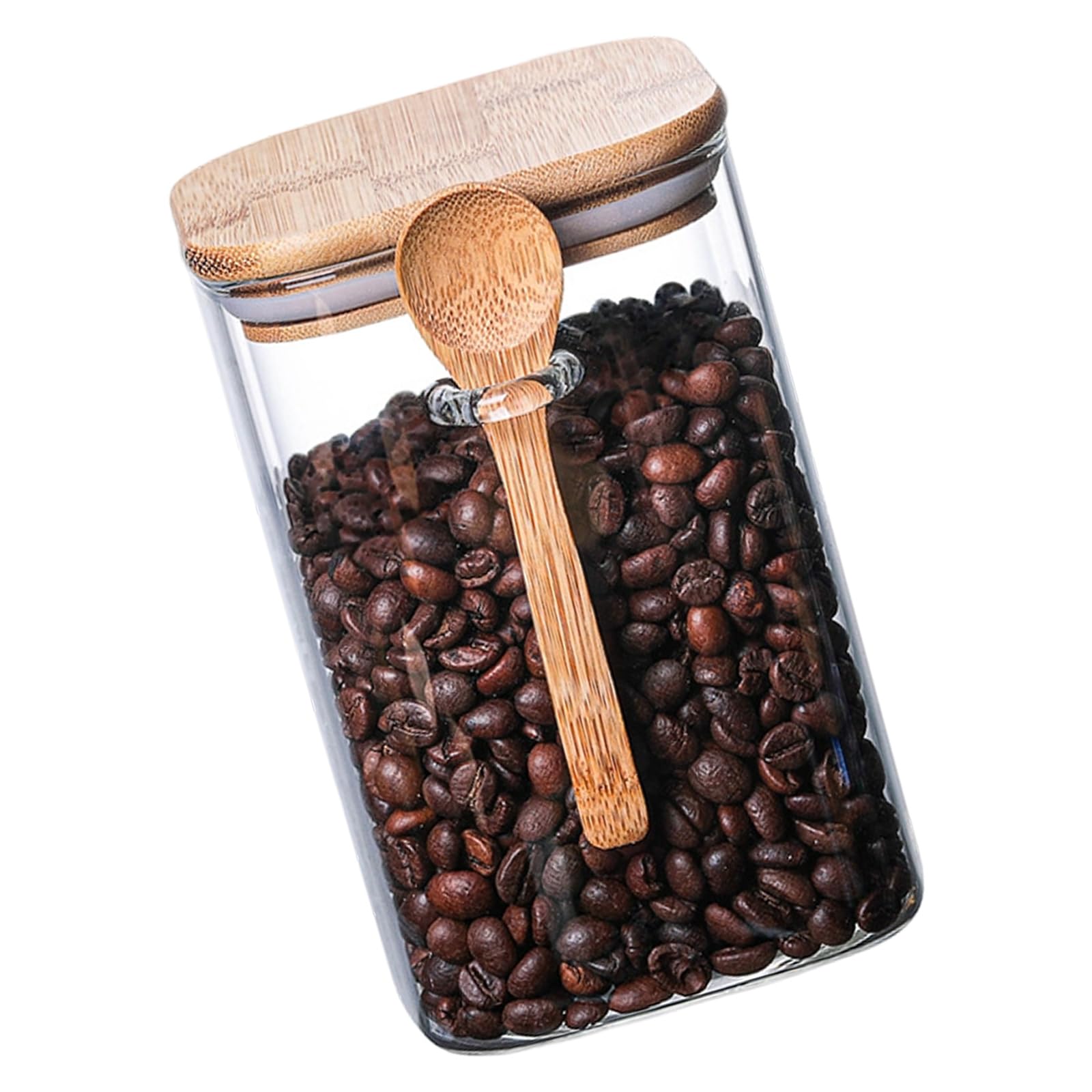 GTYLF Airtights Sealed Storage Jar for Coffee and Dry Goods Featuring Acrylic Body and Wood Lid Transparent Acrylic Food Containers