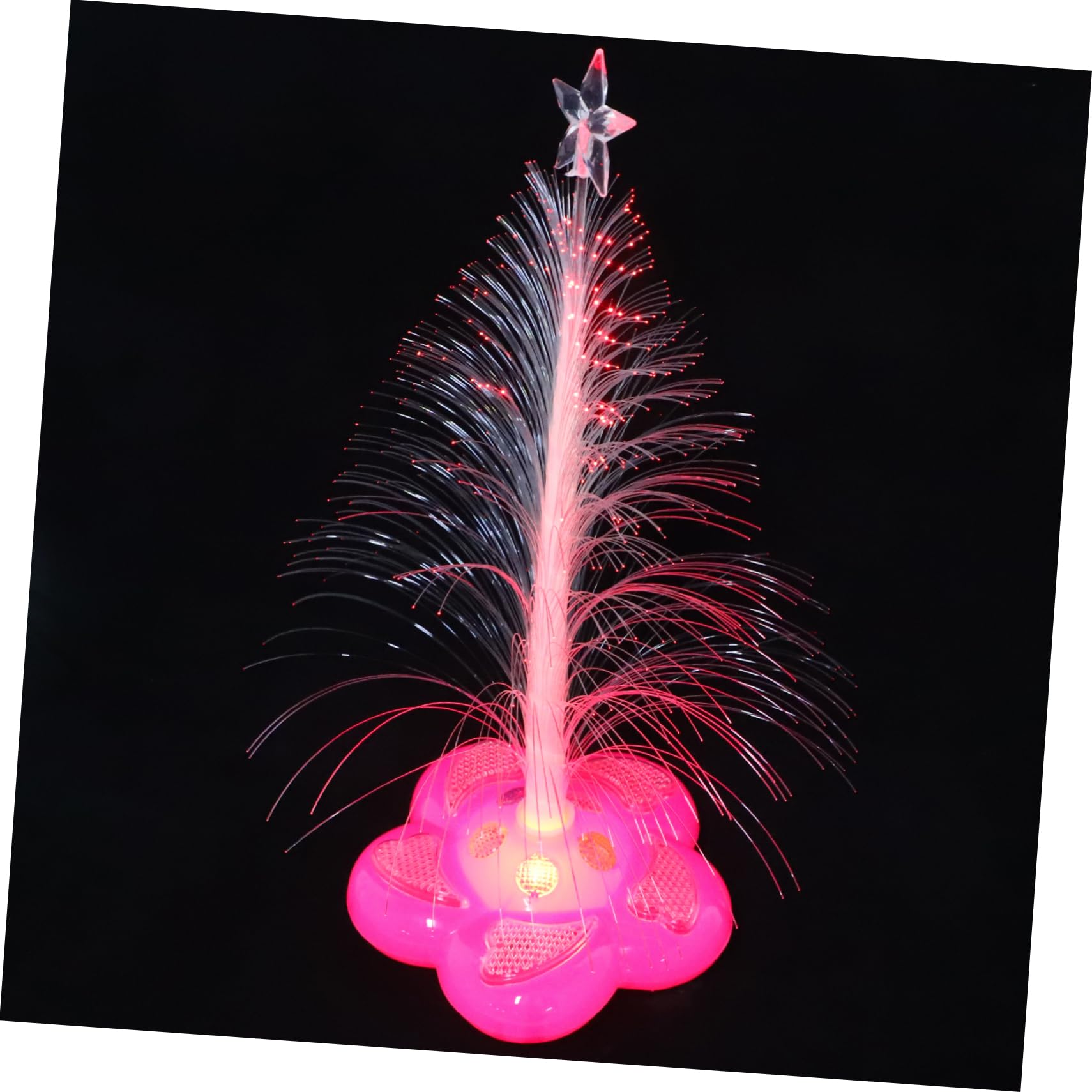 KALLORY Colorful Fiber Optic Christmas Tree Lamp Sparkling LED Night Light for Home Decor Parties Weddings and Festivals Random Colors No Batteries Required for Holiday