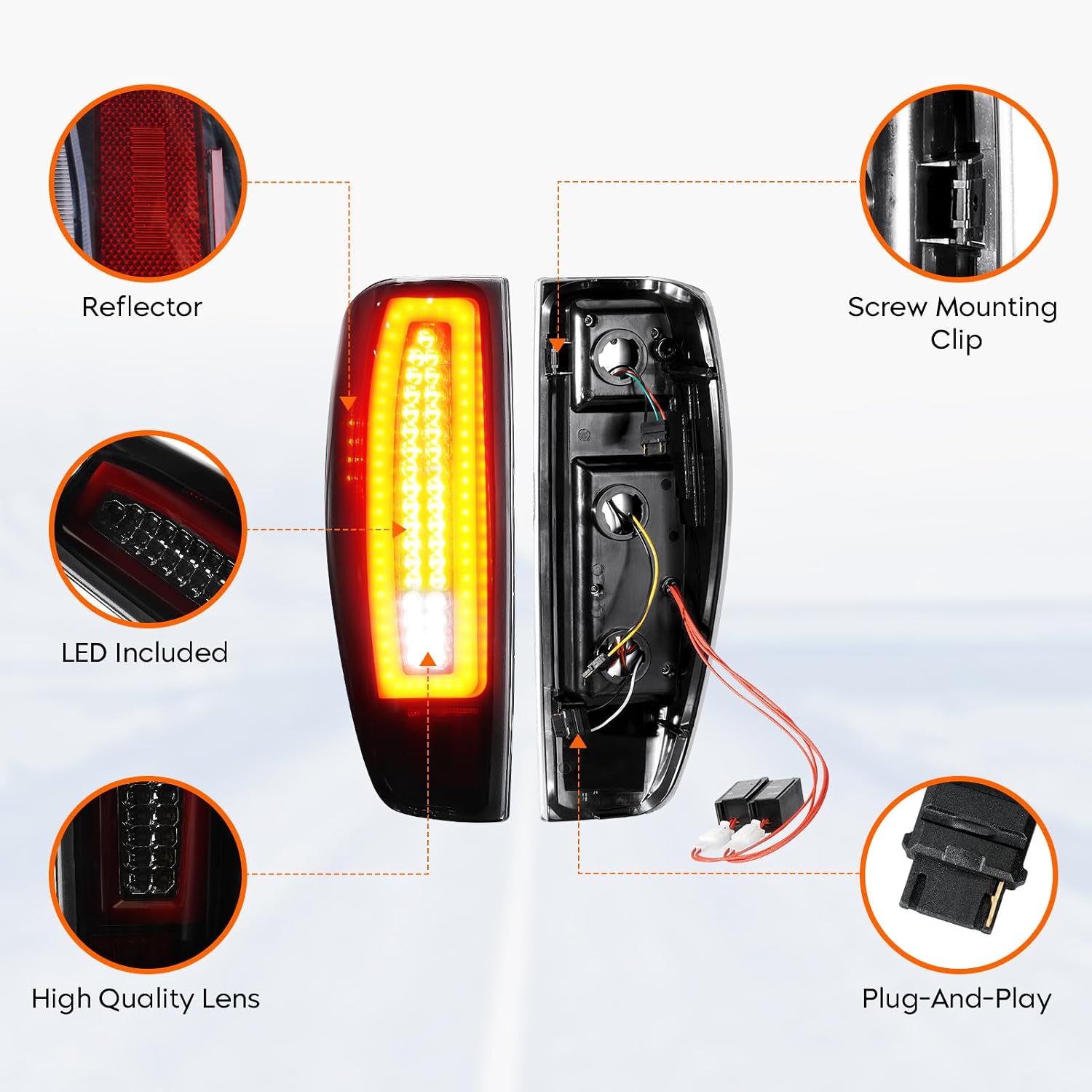 Tresound Tail Light + 3rd Third Brake Cargo Lamp for 2004-2012 Chevy Colorado & GMC Canyon, High Mount Stop Light Rear LED Taillight Assembly, 25821848 25821849 GM2800164 GM2801164