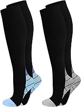 YLK 2 PAIA Calze Compressione Graduata Uomo E Donna 20-30mmHg per Sportive, Running, Trekking, Recupero, Viaggio in Aereo, Antitrombo, Vene Varicose