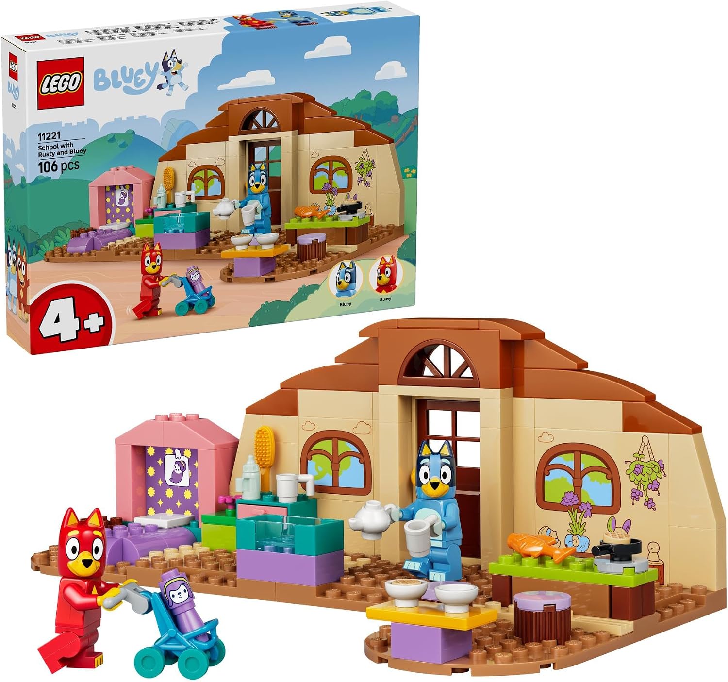 Lego 11221 Bruy Let's Go To School Toy Birthday Present Blocks Educational Boys Girls Children 4 5 6 Animals Creature Pretend Play Pretend Play