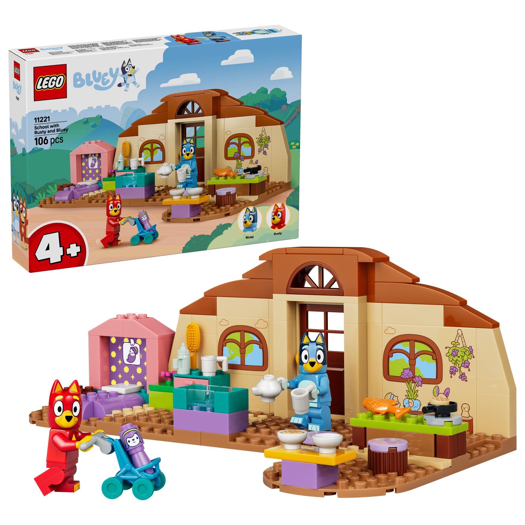 Bluey Toys Lego Bluey School With Rusty And Bluey Construction Set 11221