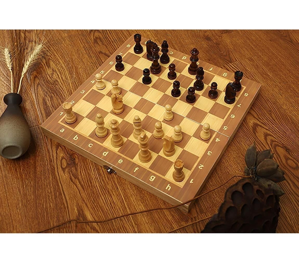 Juego de ajedrez magnético de madera, ajedrez viaje ajedrez ajedrez