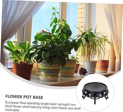 Miniatura 7 de Happyyami 1 bandeja de soporte de flores para decoración al aire libre, bandeja redonda para servir bonsái, soporte para plantas en maceta,