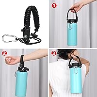 Vista 3 de Wongeto Mango de paracaídas, correa de supervivencia con anillo de seguridad y mosquetón, compatible con botellas de agua de boca ancha Hydro Flask