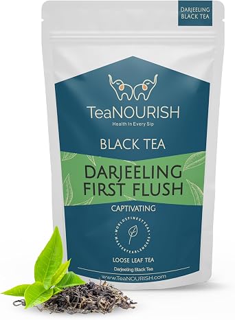 TeaNOURISH Darjeeling First Flush Black Tea | Single Estate Refreshing & Aromatic | Loose Leaf Tea | Freshly Sourced Direct From Origin - 1.76oz/50g