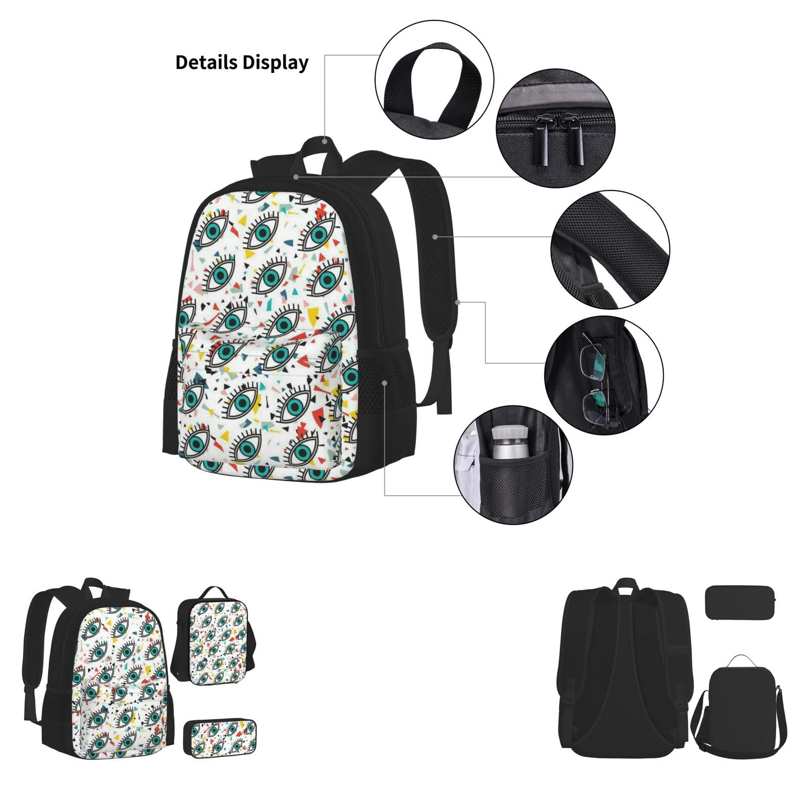 Camouflage-Schulbücher-Set mit Lunch-Tasche, Federmäppchen, Reise-Laptop-Rucksack, Schultasche, 3-teiliges Set
