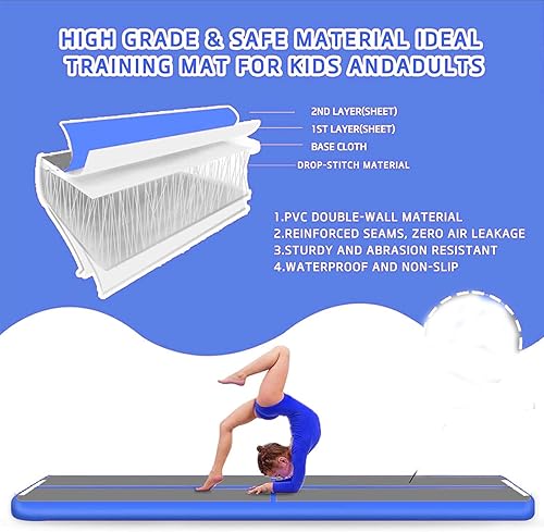 Miniatura 4 de Colchoneta de aire inflable para gimnasia con bomba de aire eléctrica