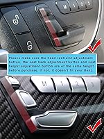 Vista 2 de Jaronx Compatible con tapa de botón de ajuste de asiento de puerta de Mercedes Benz, tapas de botón de ajuste de asiento para clase B W246, Clase C